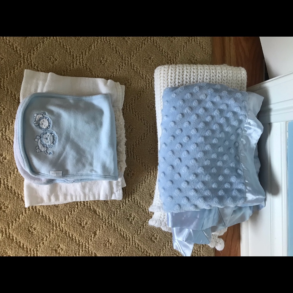 Baby blankets and burp cloths.